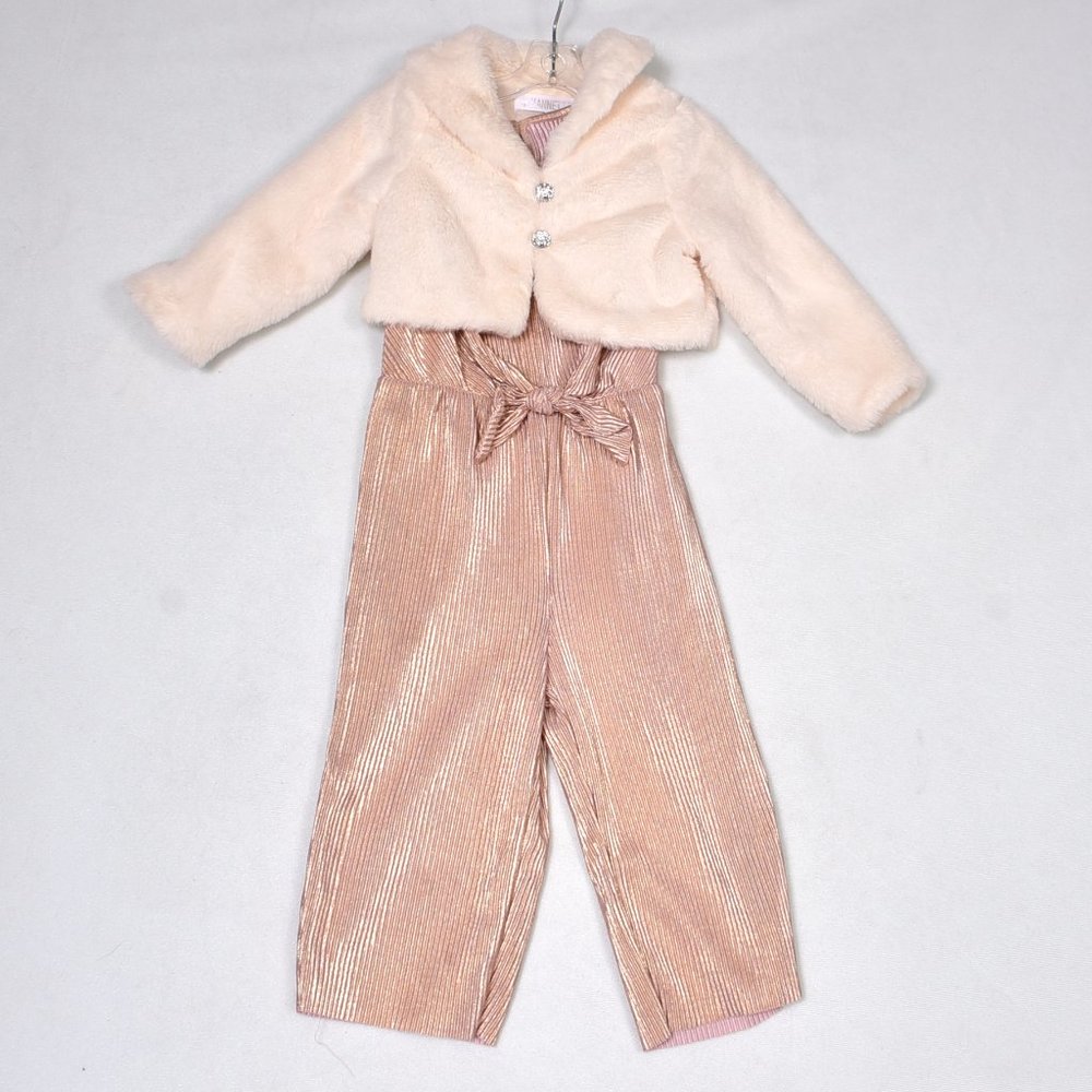Nannette Baby Girl's Easter Spring Romper With Half Coat Size 18 Months